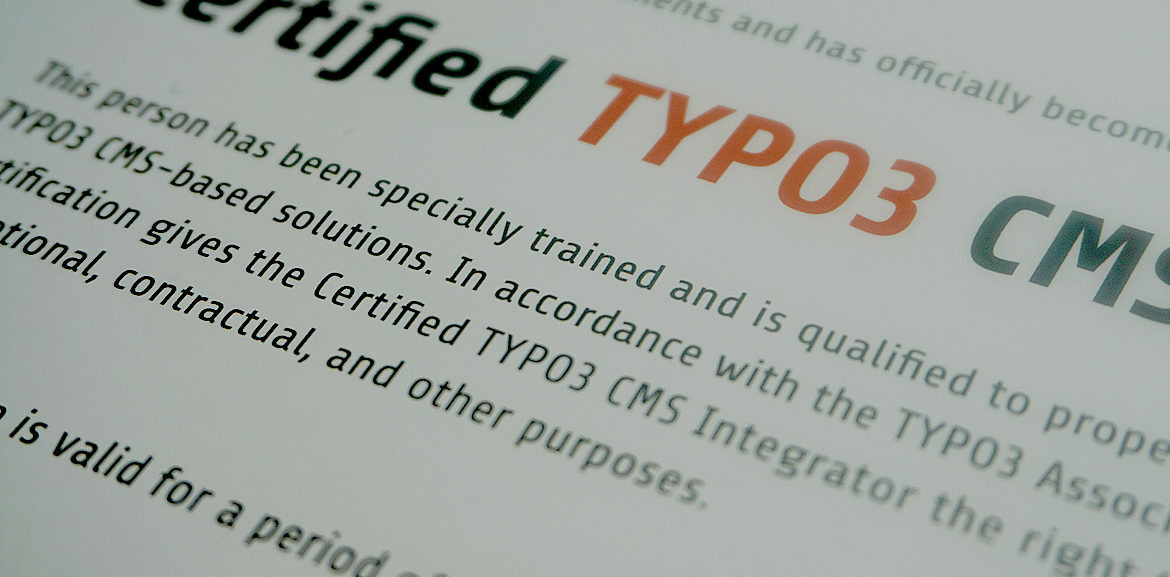 TYPO3 Zertifizierung