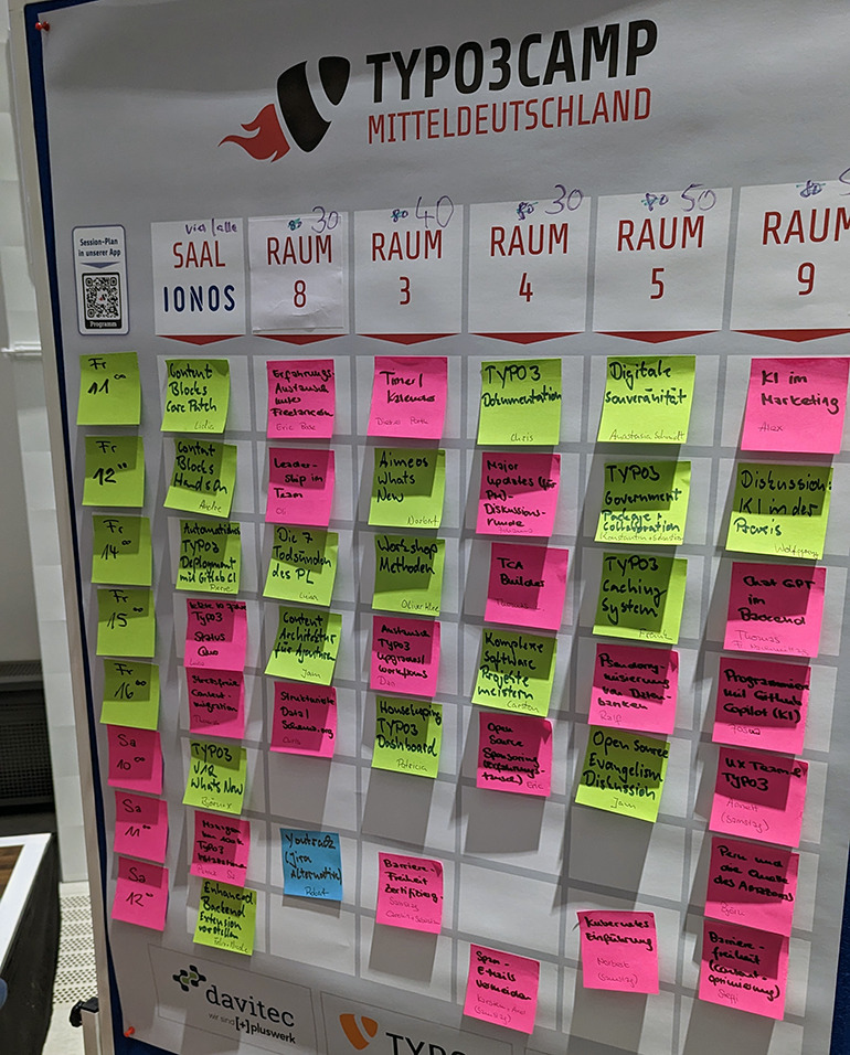 Session-Plan vom TYPO3Camp Mitteldeutschland 2023