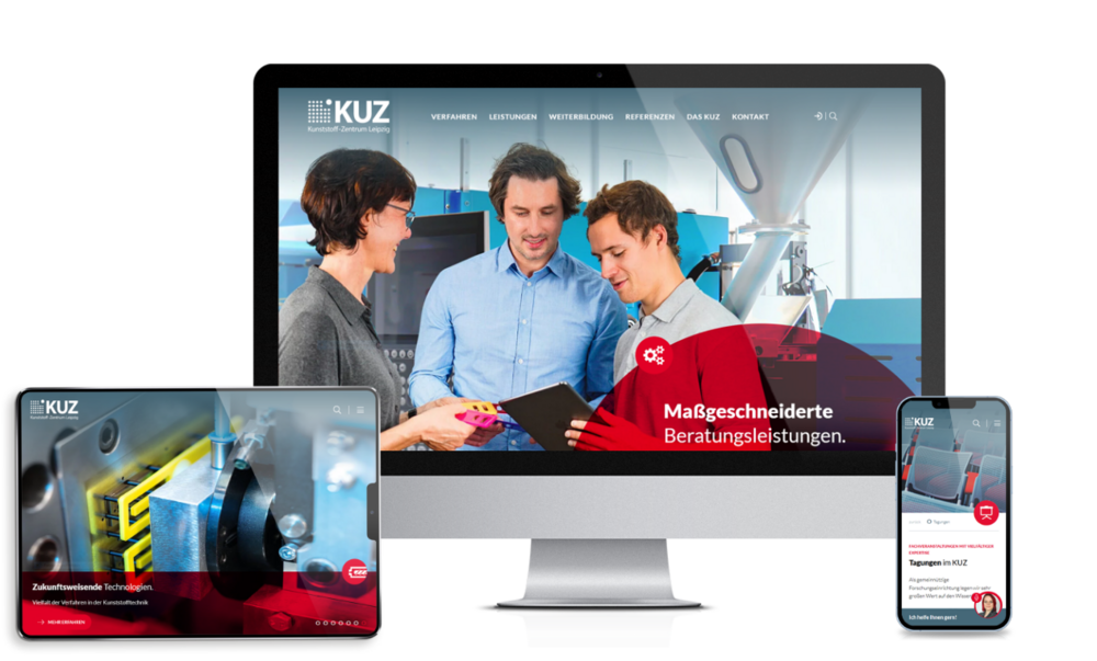 KUZ Seite auf unterschiedlichen Endgeräten