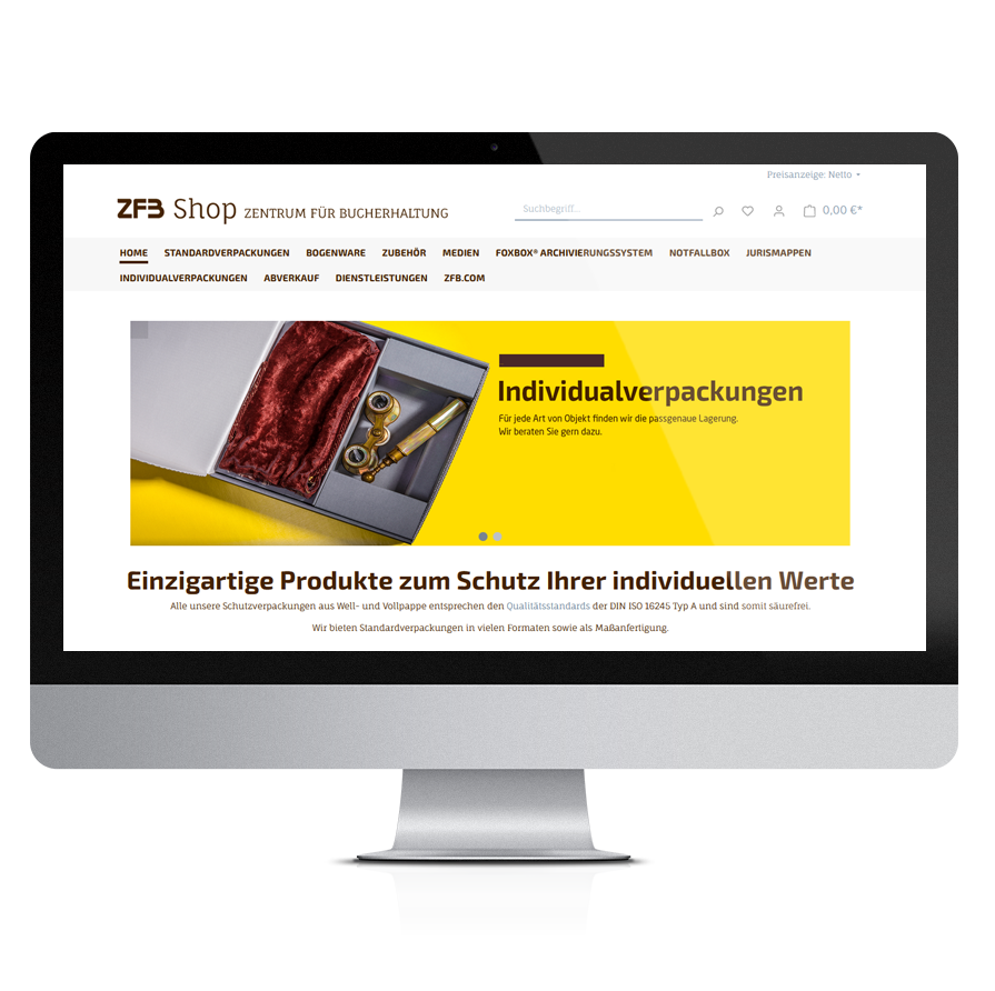 Seite ZFB Shop auf MAC