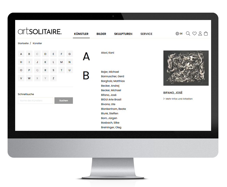 Artsolitaire Seite auf Mac