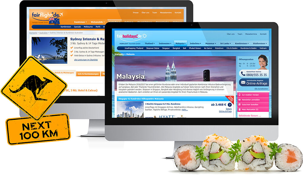 Fairflight - Screenshots von Fairholidays und Australien