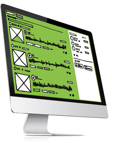 Webdesign Leipzig - Wireframe auf Monitor