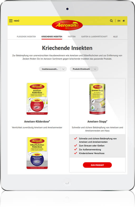 Aeroxon - Screenshot von Produkten