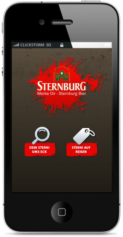 Sternburger - Case-Study App, Startbildschirm